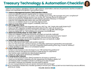 Treasury Technology & Automation Checklist