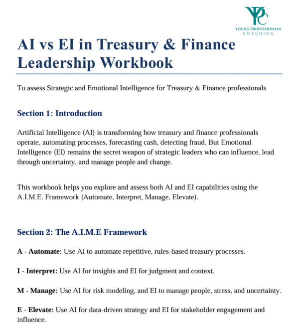 AI vs EI Workbook for Treasury and Finance Professionals