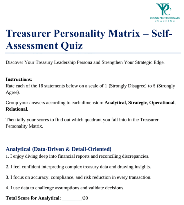 Treasurer Personality Matrix Quiz