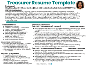 Treasury ATS Optimized Resume Template